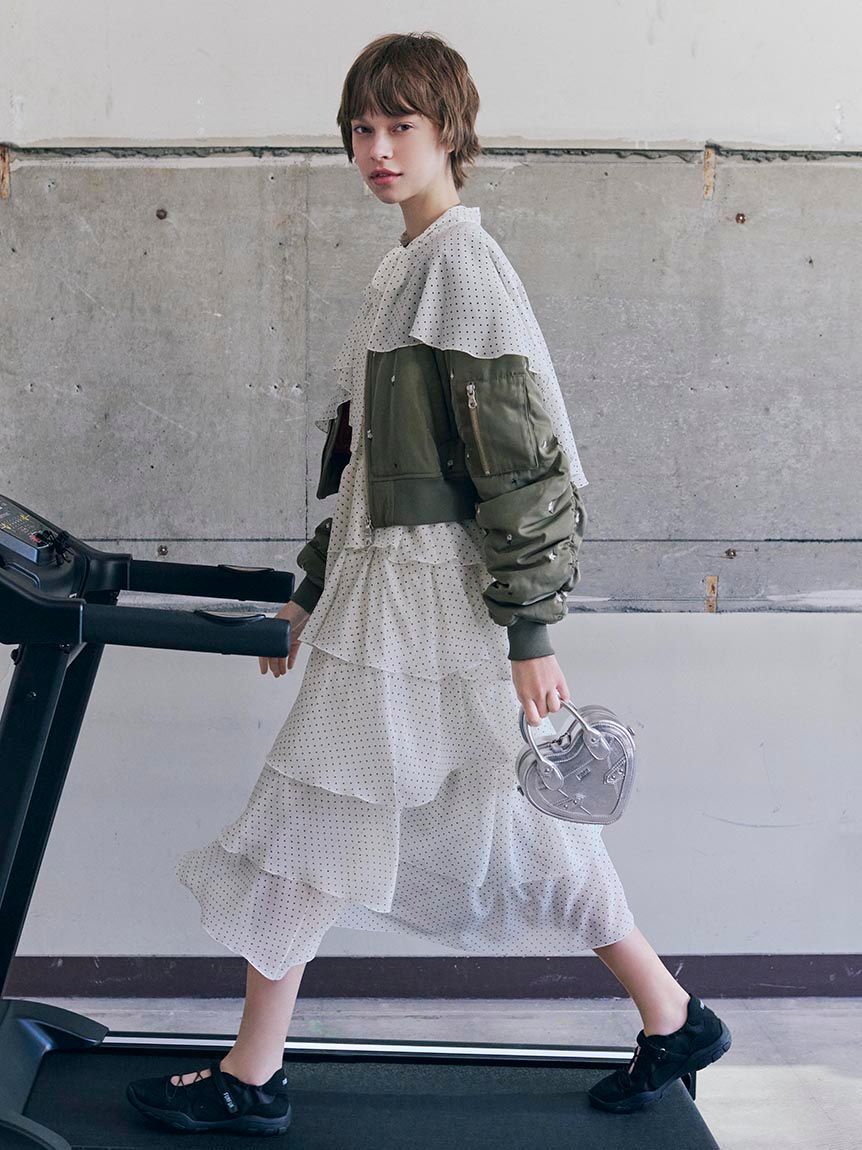 FURFUR「ケープセットティアードドレス」|ドレス|