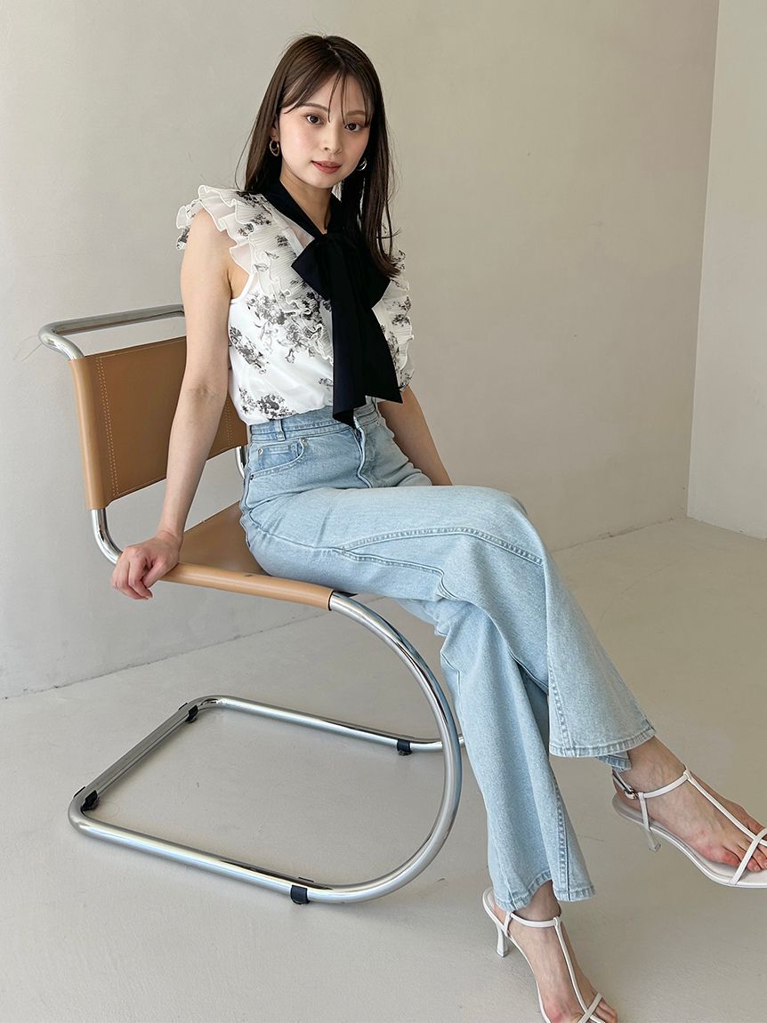 SNIDEL「【00サイズあり】Sustainableストレッチフレアデニムパンツ」|デニム|