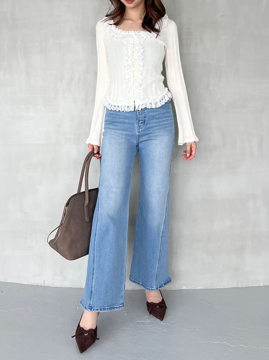 SNIDEL「【00サイズあり】Sustainableストレッチフレアデニムパンツ」|デニム|