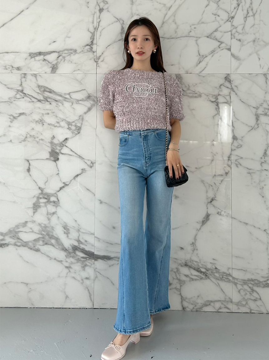 SNIDEL「【00サイズあり】Sustainableストレッチフレアデニムパンツ」|デニム|