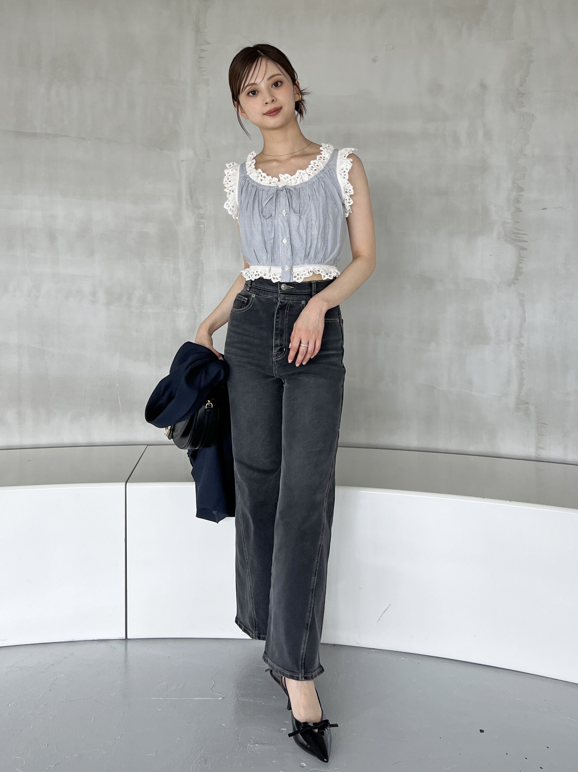 SNIDEL「【00サイズあり】Sustainableストレッチフレアデニムパンツ」|デニム|