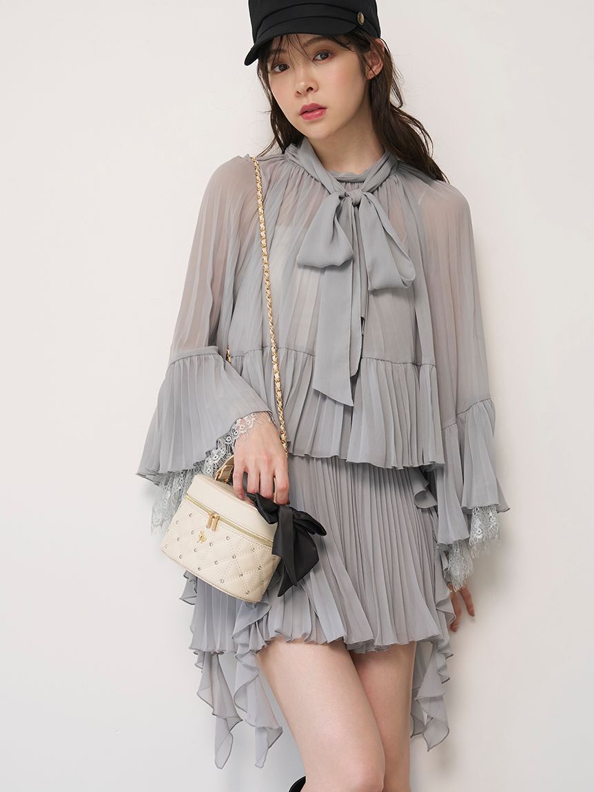 SNIDEL「レーストリムシフォンセットアップ」|ワンピース|