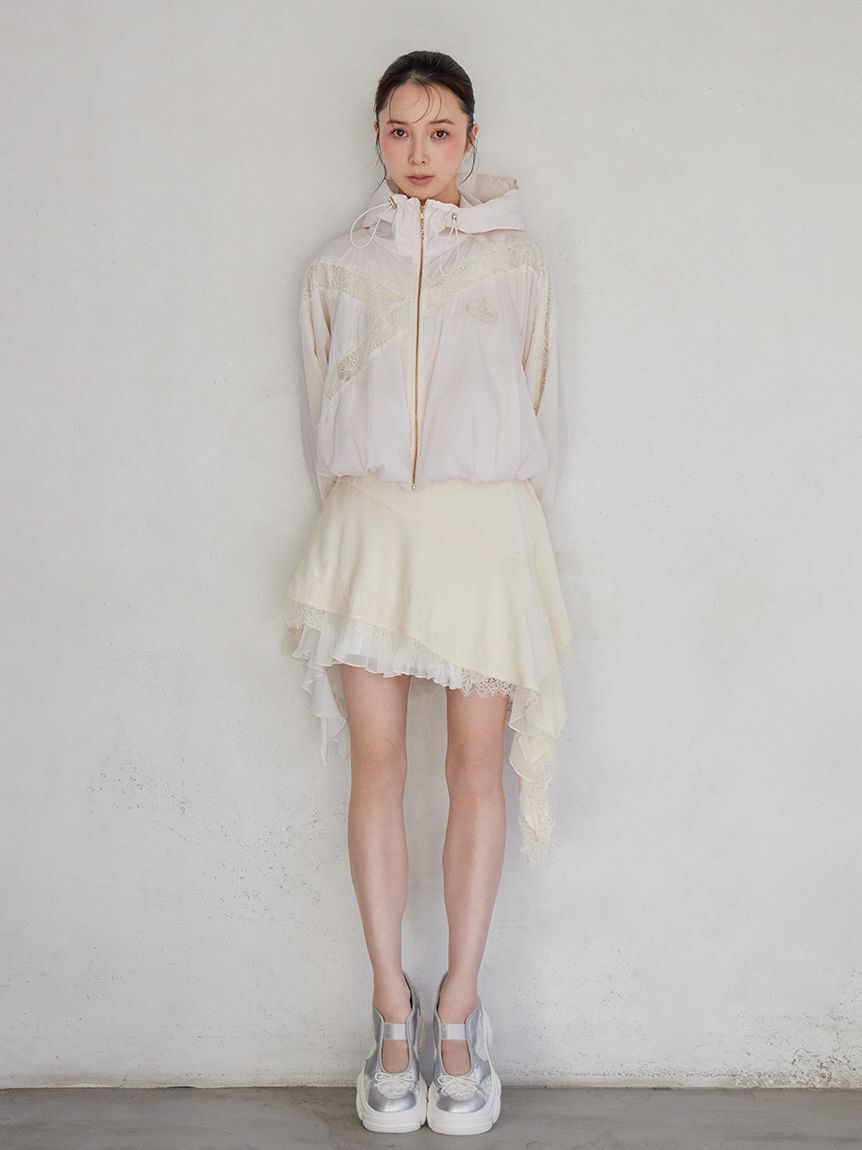 SNIDEL「レーストリムシフォンセットアップ」|ワンピース|