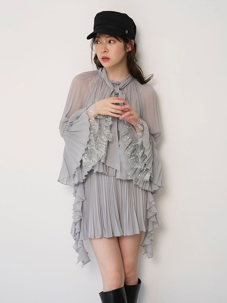 SNIDEL「レーストリムシフォンセットアップ」|ワンピース|LGRY