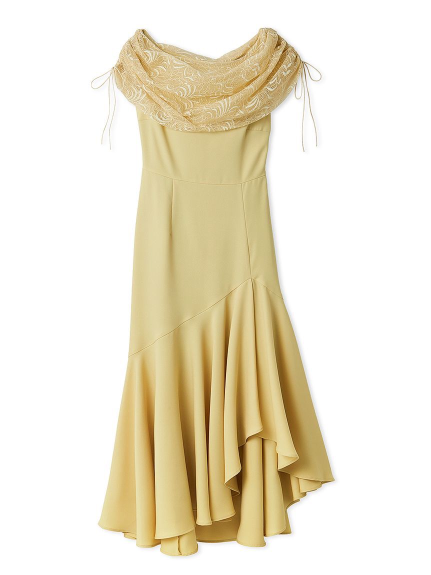 SNIDEL「ドレープケープマーメイドドレス」|ドレス|YEL