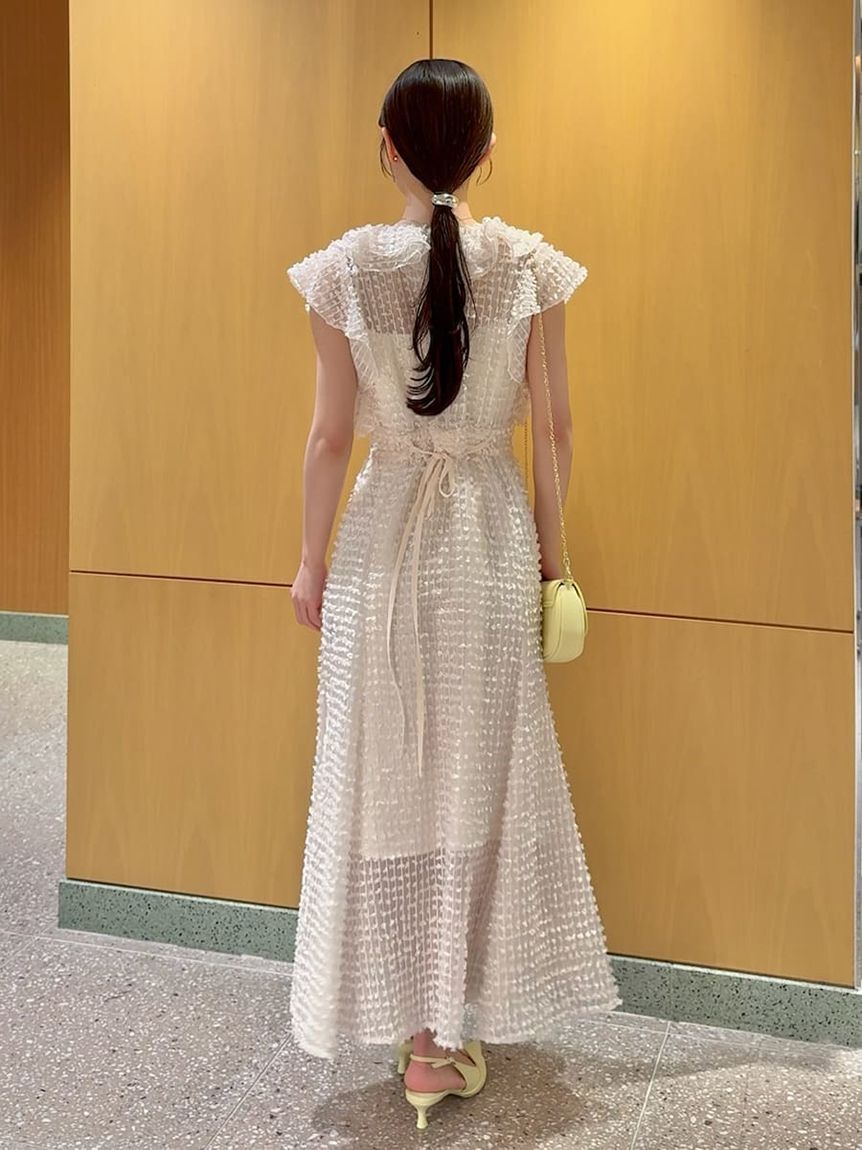 SNIDEL「ファブリックフリルドレス」|ドレス|