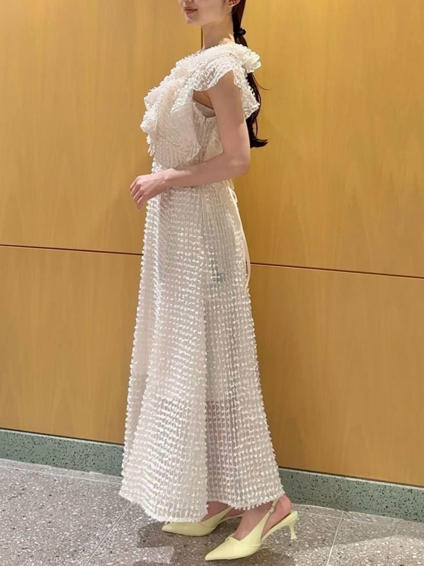 SNIDEL「ファブリックフリルドレス」|ドレス|