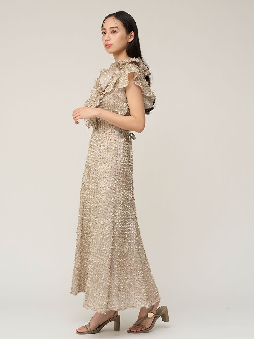 SNIDEL「ファブリックフリルドレス」|ドレス|