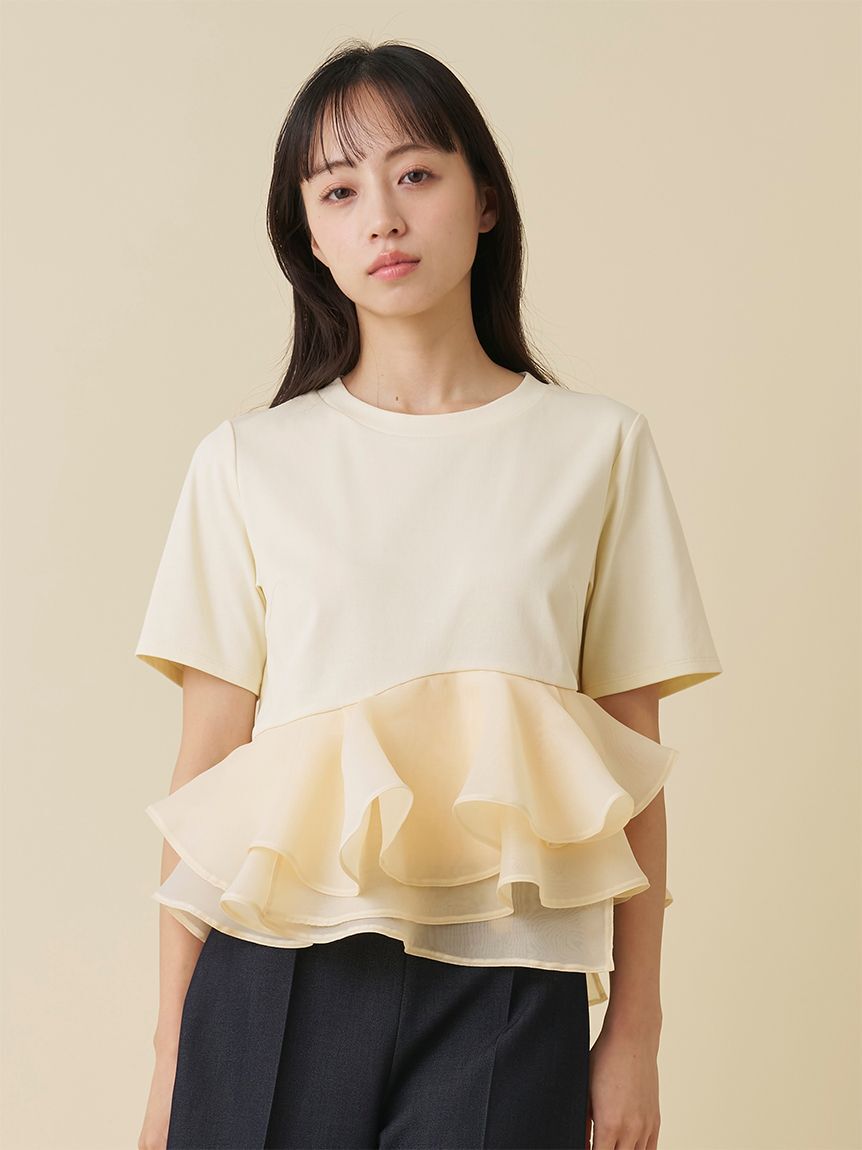 SNIDEL「ドッキングペプラムカットプルオーバー」|Tシャツ・カットソー|