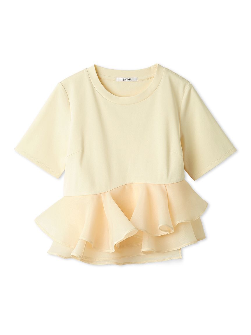 SNIDEL「ドッキングペプラムカットプルオーバー」|Tシャツ・カットソー|