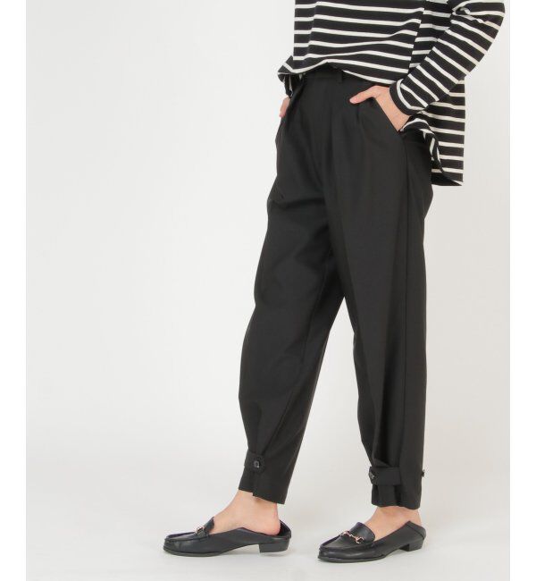 IKKA LOUNGE「裾タブ使いテーパードパンツ」|その他|ブラック