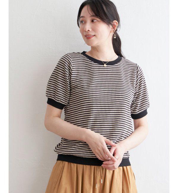ikka「ハニカム柄ジャガードカットソー」|その他|