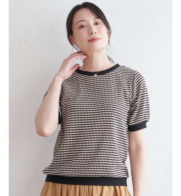 ikka「ハニカム柄ジャガードカットソー」|その他|