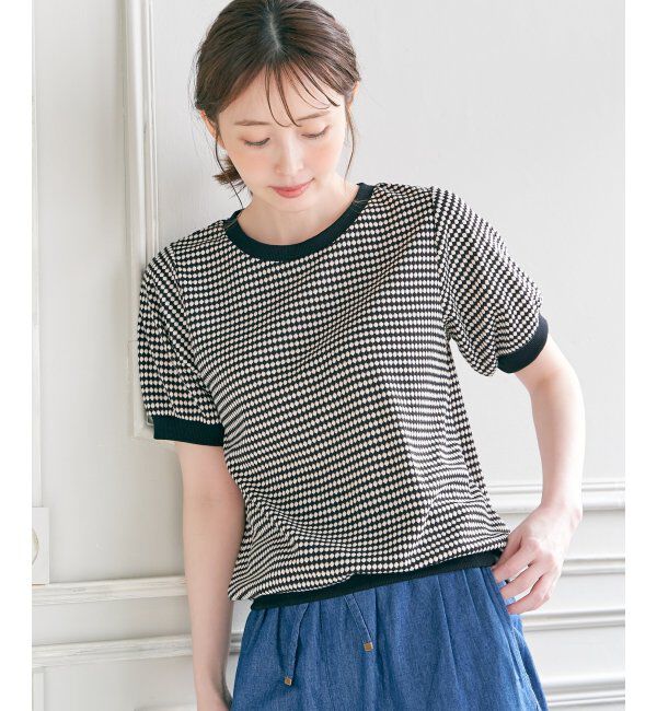 ikka「ハニカム柄ジャガードカットソー」|その他|