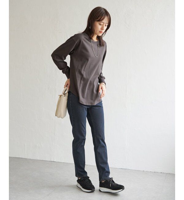 ikka「コットンUSA裾ラウンドロンT」|Tシャツ・カットソー|