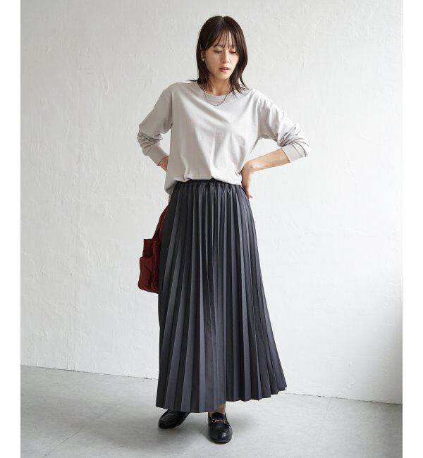 ikka「コットンUSA裾ラウンドロンT」|Tシャツ・カットソー|