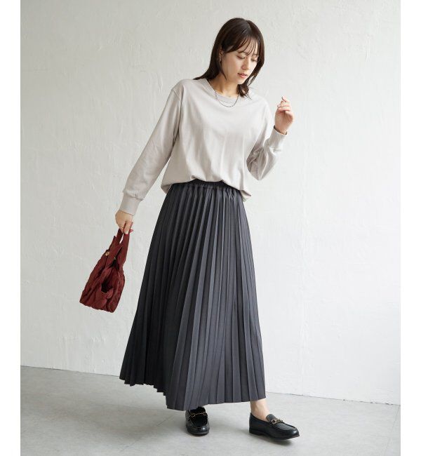 ikka「コットンUSA裾ラウンドロンT」|Tシャツ・カットソー|