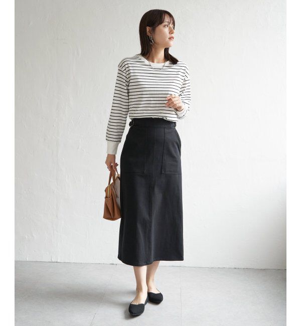 ikka「コットンUSA裾ラウンドロンT」|Tシャツ・カットソー|