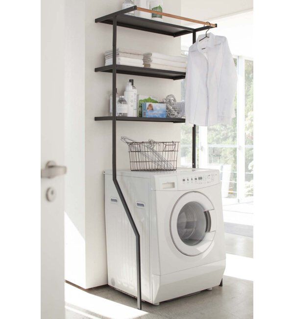 Lbc with Life「tower タワー 立て掛けランドリーシェルフ」|その他|ブラック