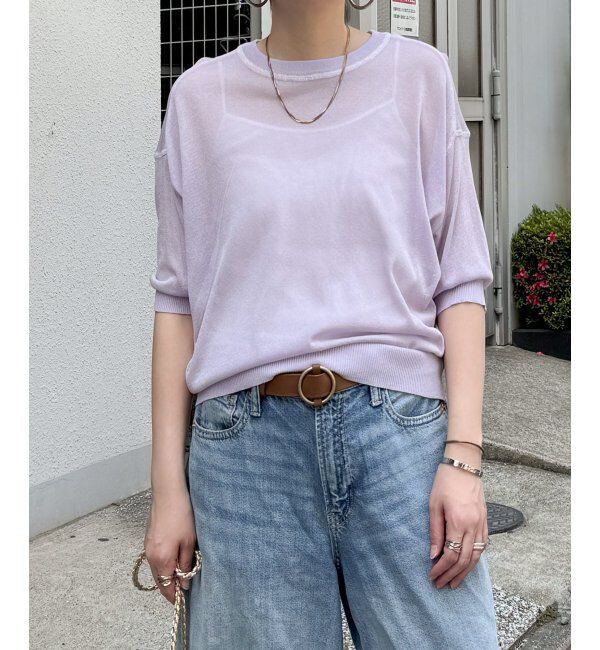 Lbc with Life「シアー配色ステッチプルオーバー」|カーディガン|