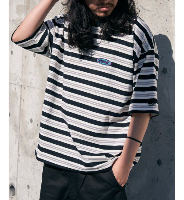 VENCE share style「STARTER BLACK LABEL スターターブラックレーベル ボーダー刺繍Tシャツ」|Tシャツ・カットソー|