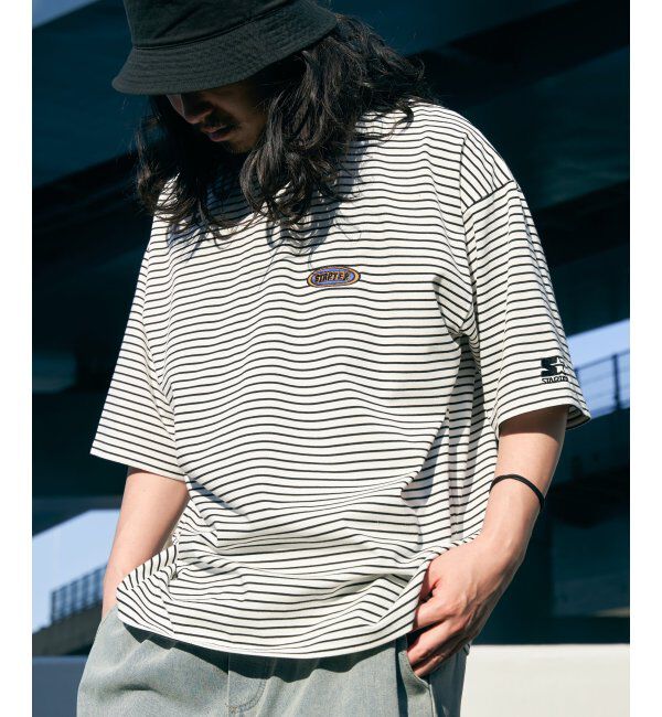 VENCE share style「STARTER BLACK LABEL スターターブラックレーベル ボーダー刺繍Tシャツ」|Tシャツ・カットソー|