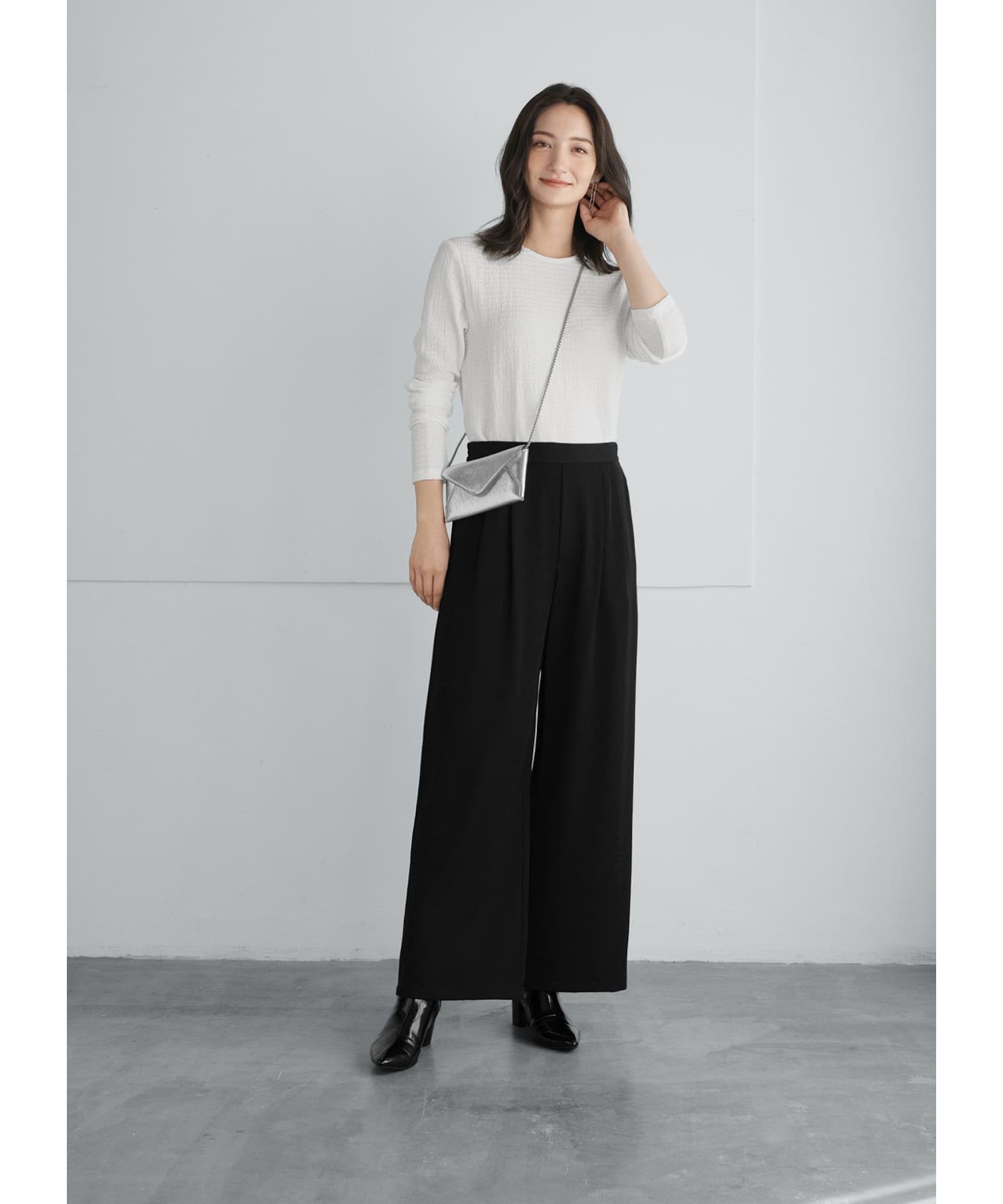 STYLE DELI「凹凸生地の長袖カットソートップス」|Tシャツ・カットソー|