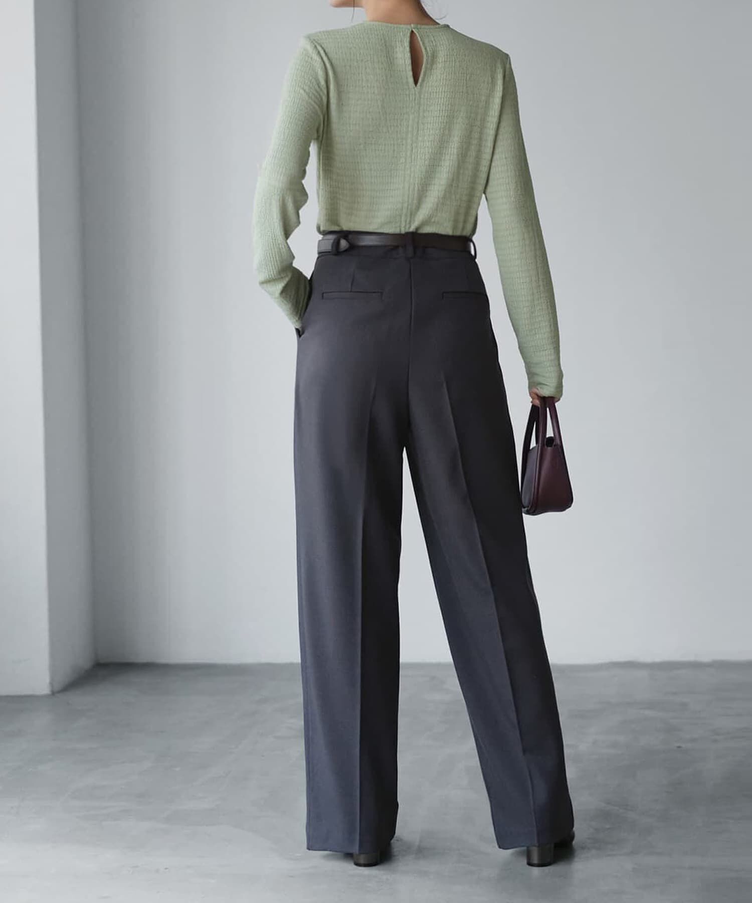 STYLE DELI「凹凸生地の長袖カットソートップス」|Tシャツ・カットソー|