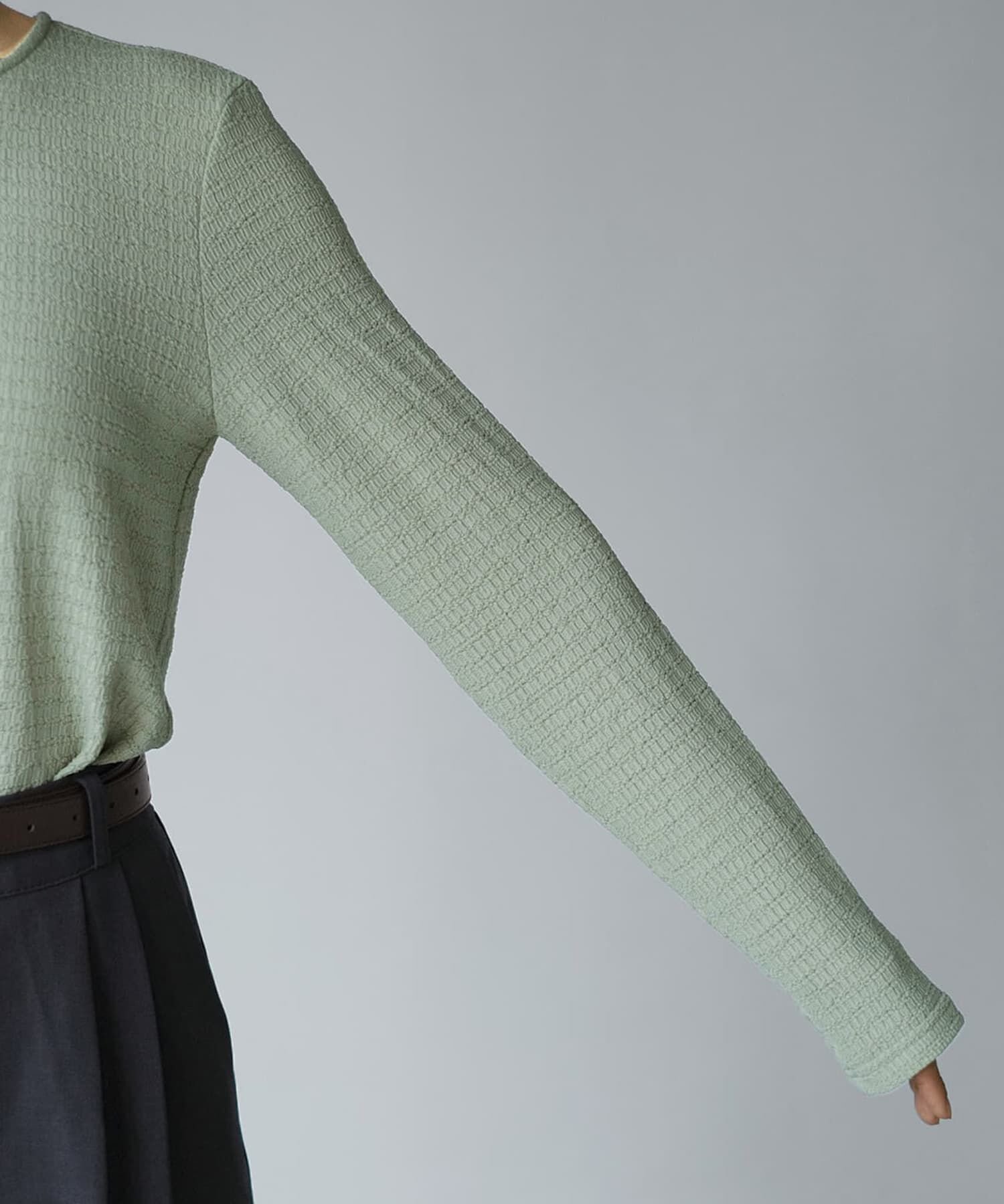 STYLE DELI「凹凸生地の長袖カットソートップス」|Tシャツ・カットソー|