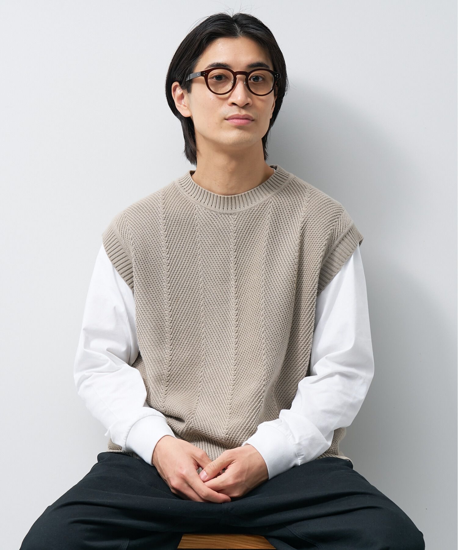  「【WEB限定】ボストン型 クリアレンズサングラス｜黒縁フレーム｜紫外線対策｜Zoff UV (UV100%カット)」|サングラス|