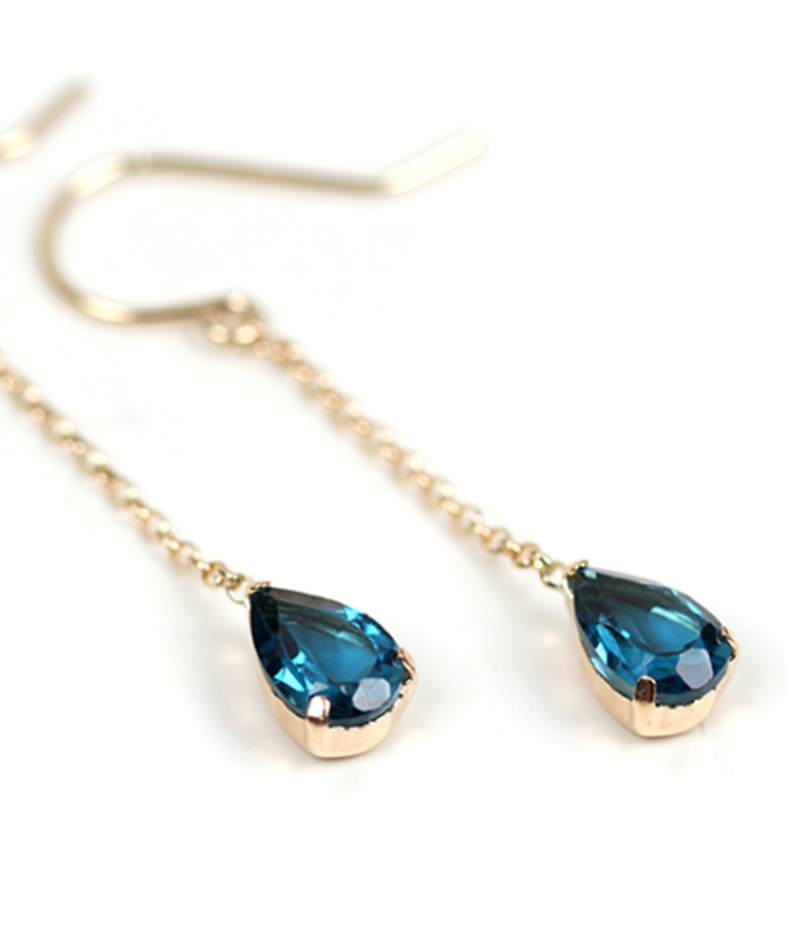  「ロンドンブルートパーズ フック ピアス | K10YG」|ピアス|