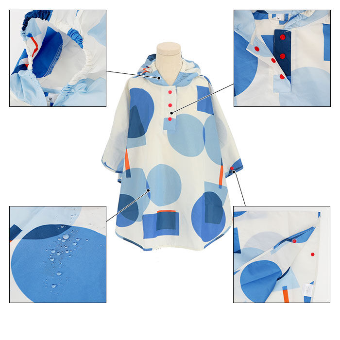 BACKYARD FAMILY「キッズ レイン コート ポンチョ 通販 レインポンチョ カッパ 雨具 サイズ S 80 90」|その他ベビー用品|