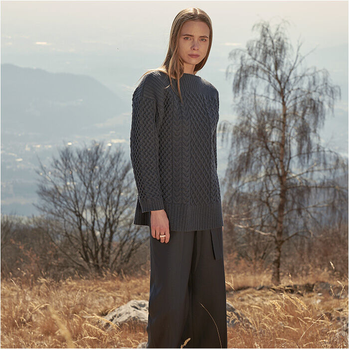 BACKYARD FAMILY「MIND マインド ケーブルニット セーター レディース 長袖 通販 プルオーバー 重ね着」|ニット・セーター|