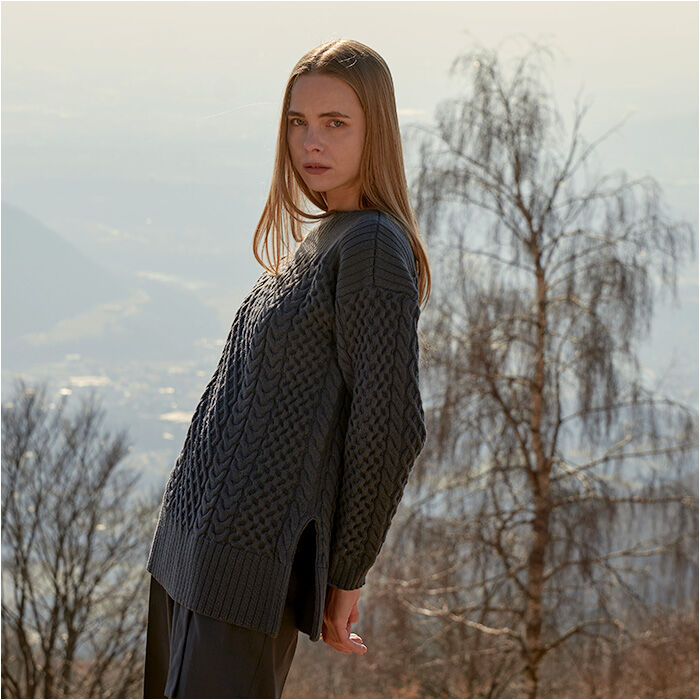 BACKYARD FAMILY「MIND マインド ケーブルニット セーター レディース 長袖 通販 プルオーバー 重ね着」|ニット・セーター|