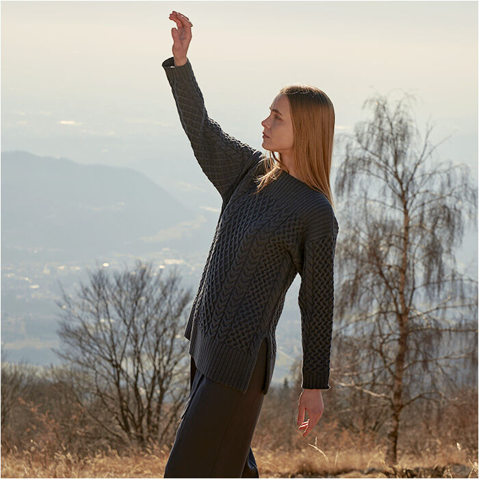 BACKYARD FAMILY「MIND マインド ケーブルニット セーター レディース 長袖 通販 プルオーバー 重ね着」|ニット・セーター|