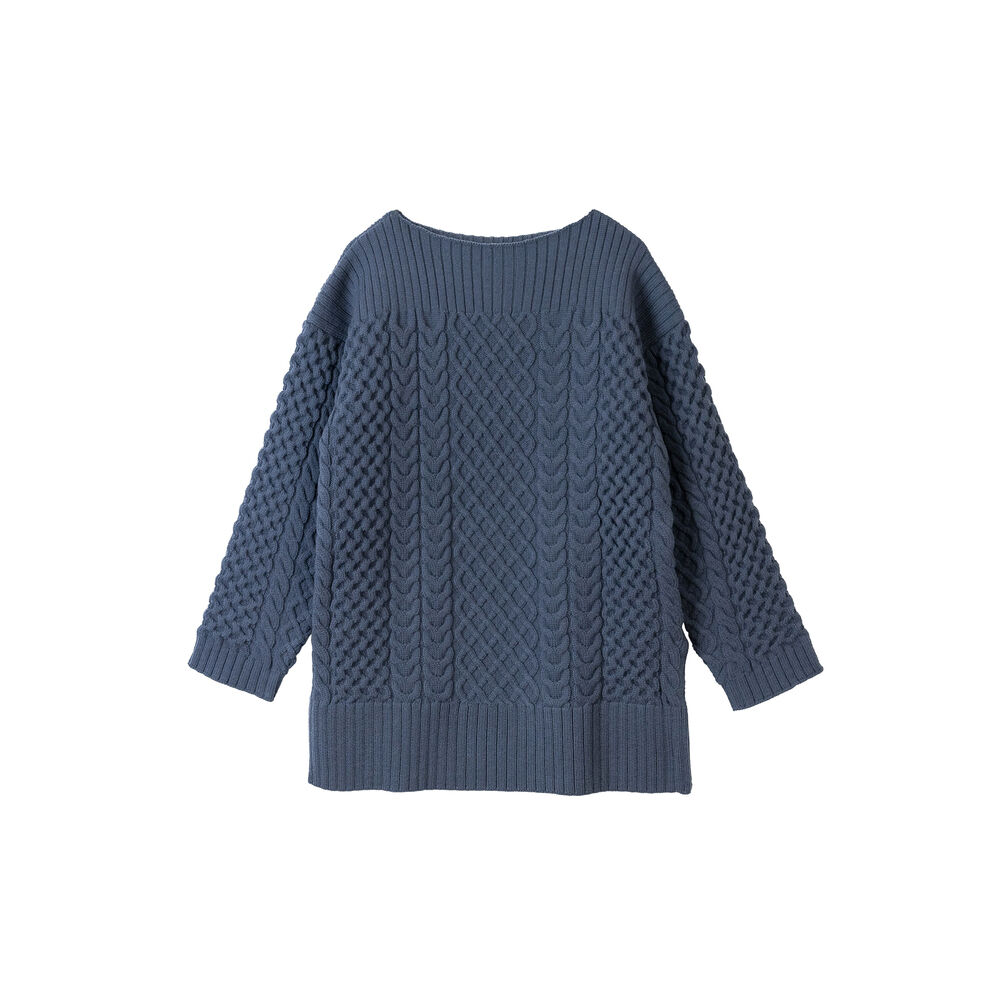 BACKYARD FAMILY「MIND マインド ケーブルニット セーター レディース 長袖 通販 プルオーバー 重ね着」|ニット・セーター|ブルー1
