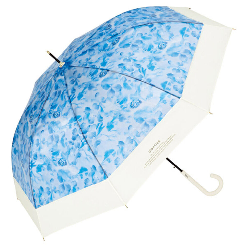 BACKYARD FAMILY「ビニール傘 おしゃれ 通販 花柄 半透明 ジャンプ式 フラワー 61cm グラスファイバー」|傘|ブルー1