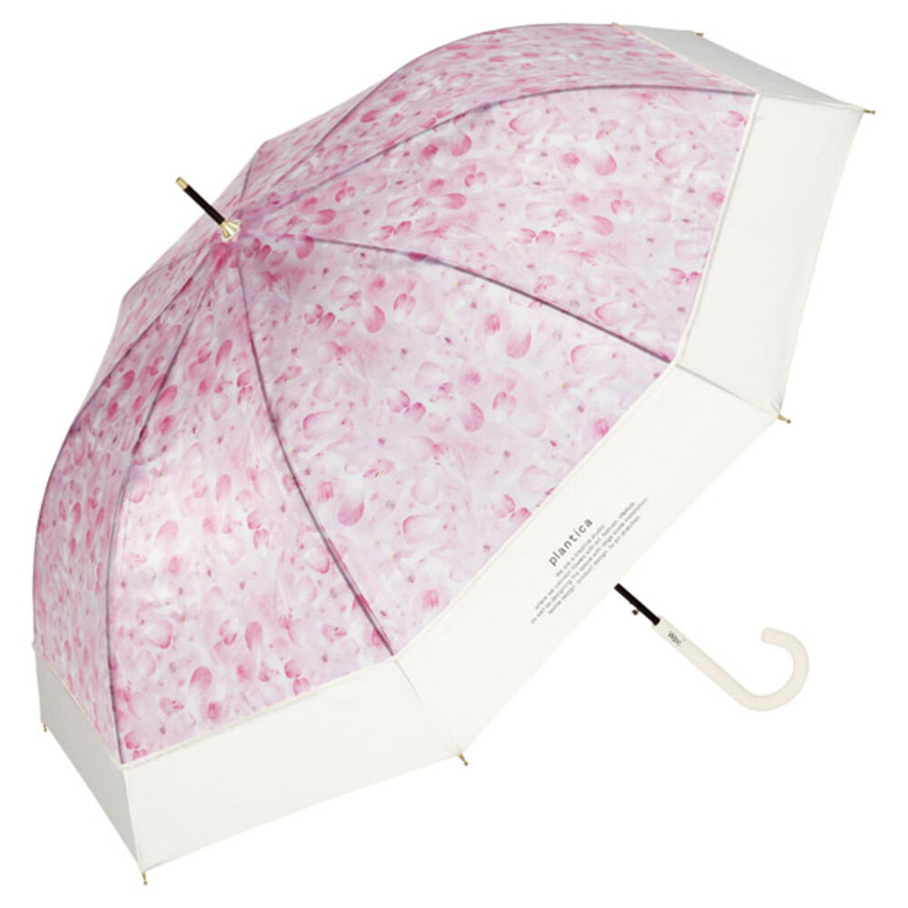 BACKYARD FAMILY「ビニール傘 おしゃれ 通販 花柄 半透明 ジャンプ式 フラワー 61cm グラスファイバー」|傘|ピンク1