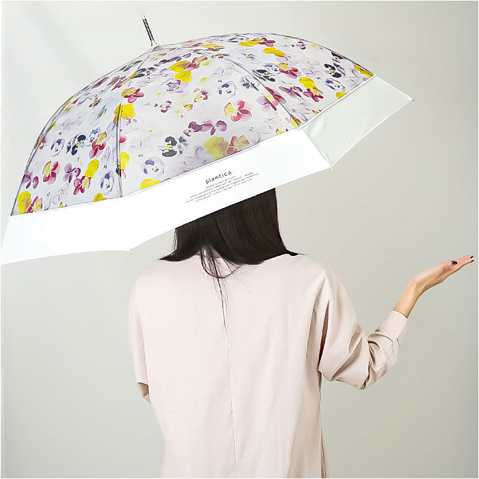 BACKYARD FAMILY「ビニール傘 おしゃれ 通販 花柄 半透明 ジャンプ式 フラワー 61cm グラスファイバー」|傘|