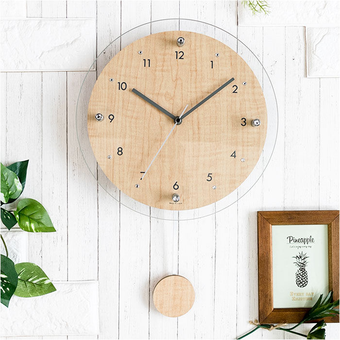 BACKYARD FAMILY「電波時計 壁掛け 振り子 通販 掛け時計 掛時計 壁時計 かけ時計 壁掛け時計 振り子時計」|クロック・置時計|