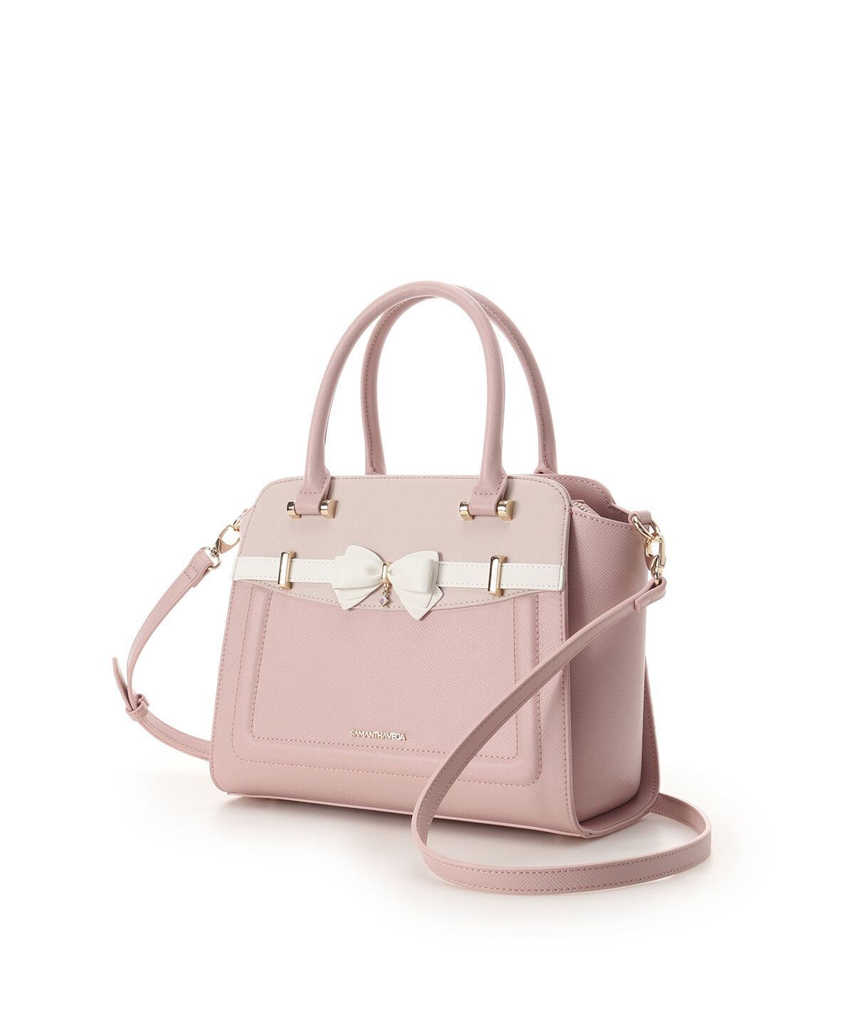 Samantha Vega「バイカラーアクセントリボンハンドバッグ」|ハンドバッグ|