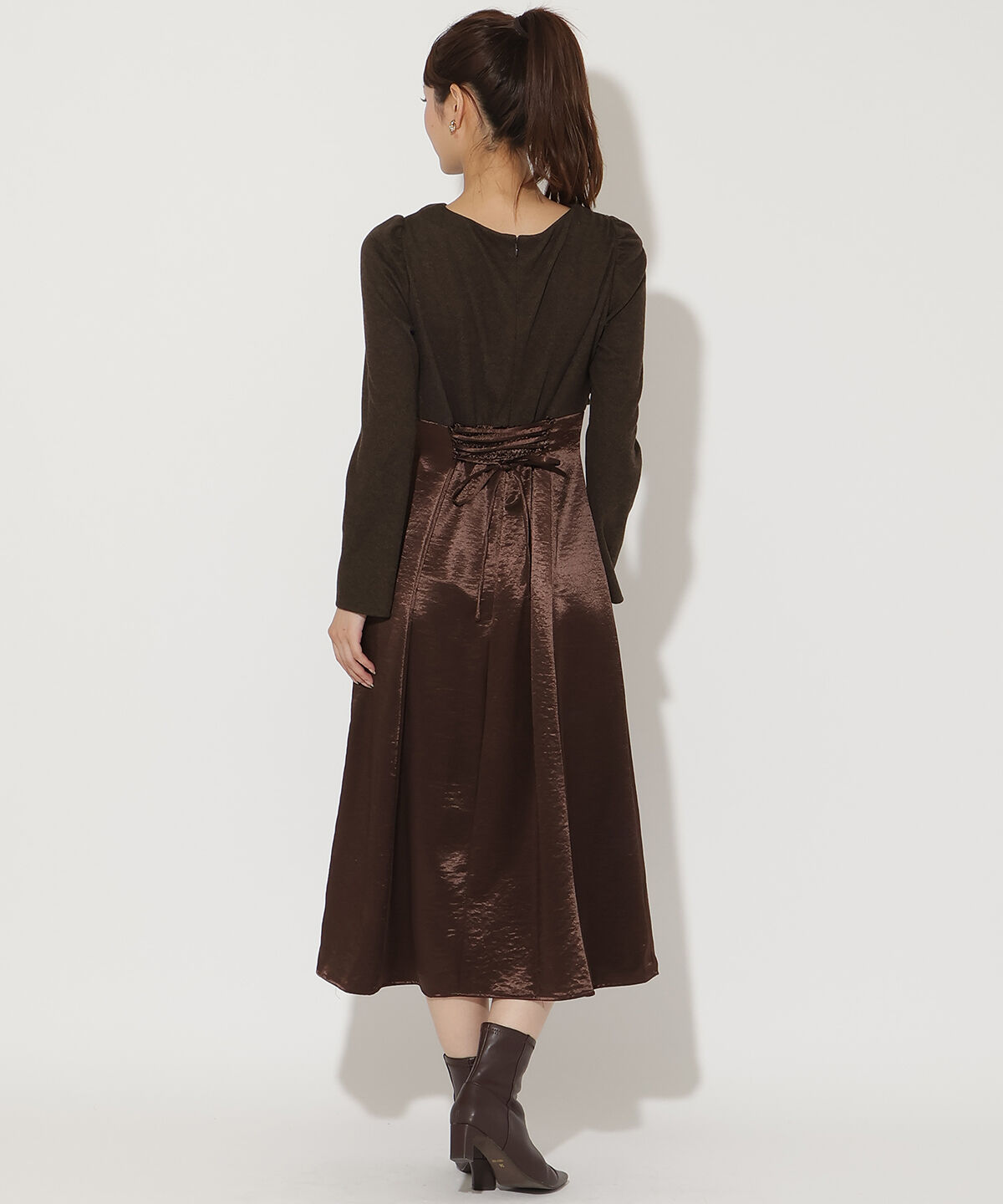 アンドクチュール「サテンドッキングワンピース」|ワンピース|