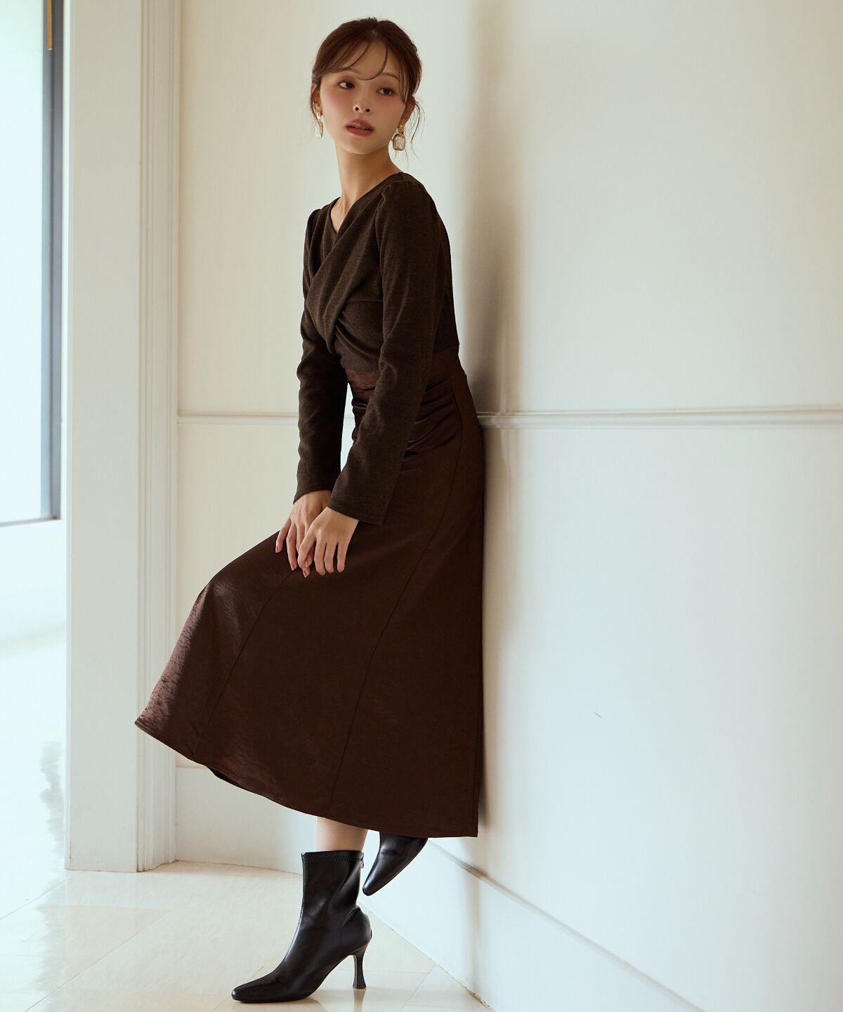 アンドクチュール「サテンドッキングワンピース」|ワンピース|