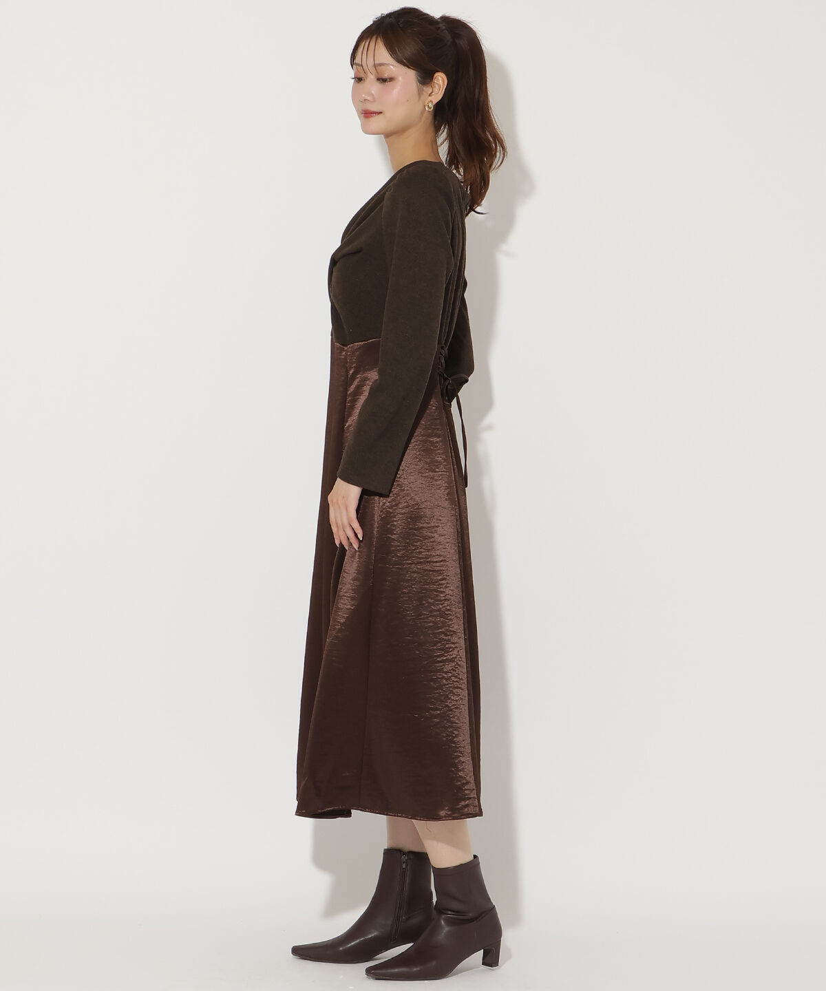 アンドクチュール「サテンドッキングワンピース」|ワンピース|