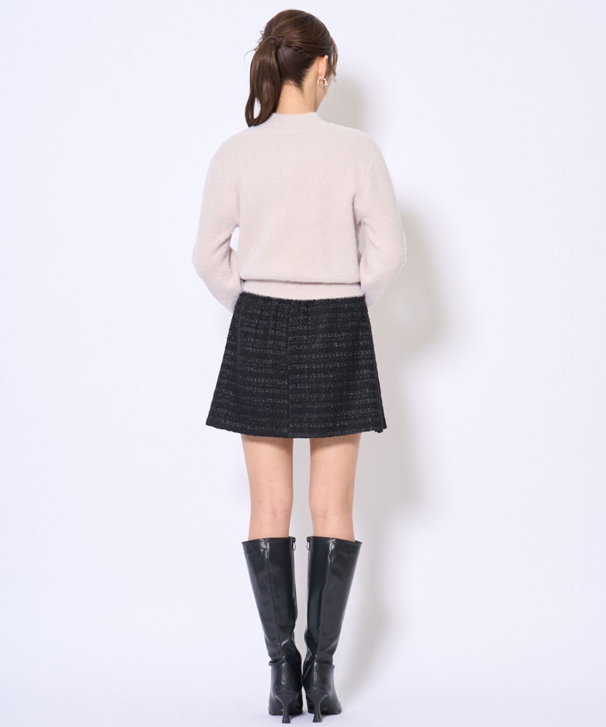 アンドクチュール「ラメフェザーニットアンサンブル」|カーディガン|