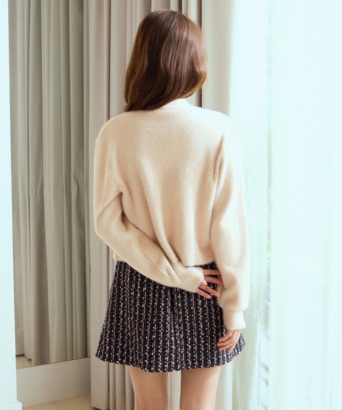 アンドクチュール「ラメフェザーニットアンサンブル」|カーディガン|