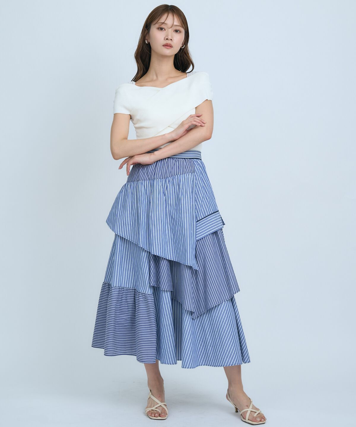 アンドクチュール「クロスネックオフショルニットプルオーバー」|ニット・セーター|