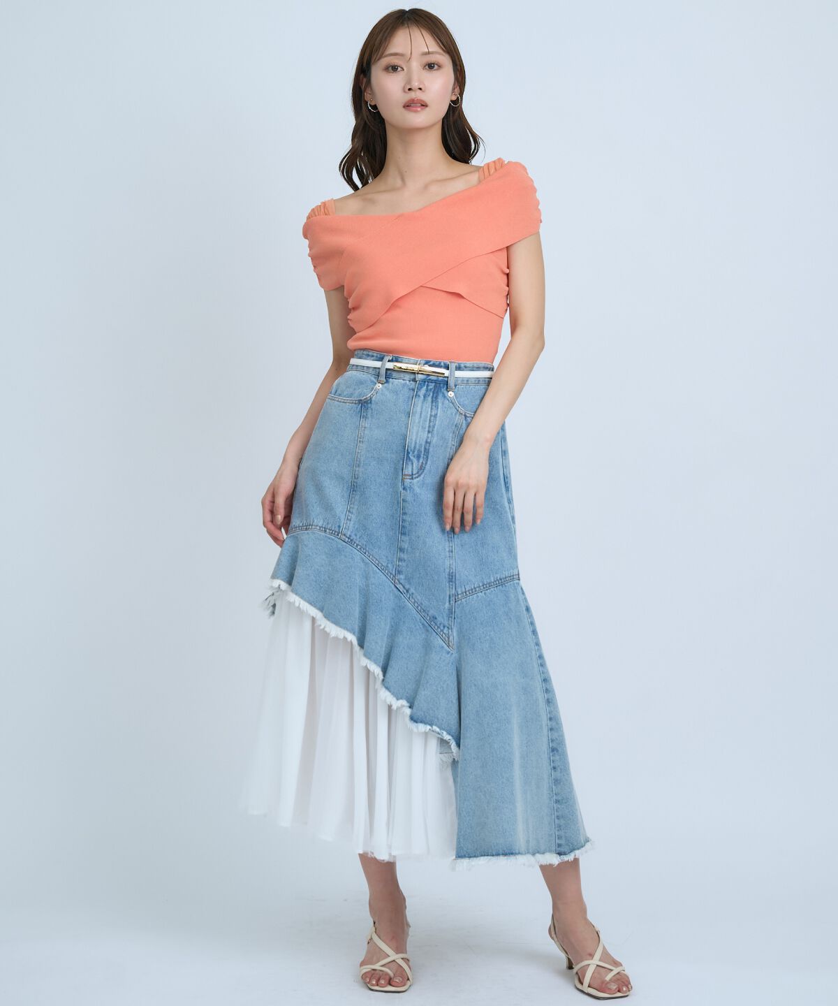 アンドクチュール「クロスネックオフショルニットプルオーバー」|ニット・セーター|