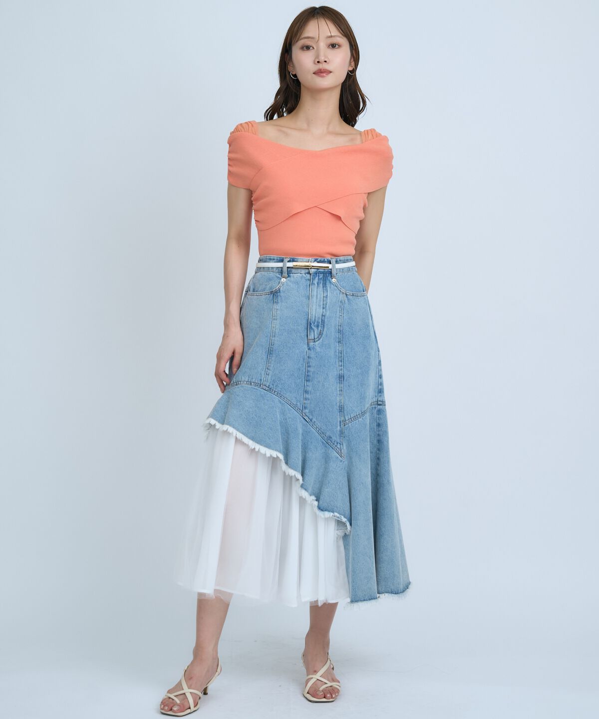 アンドクチュール「クロスネックオフショルニットプルオーバー」|ニット・セーター|