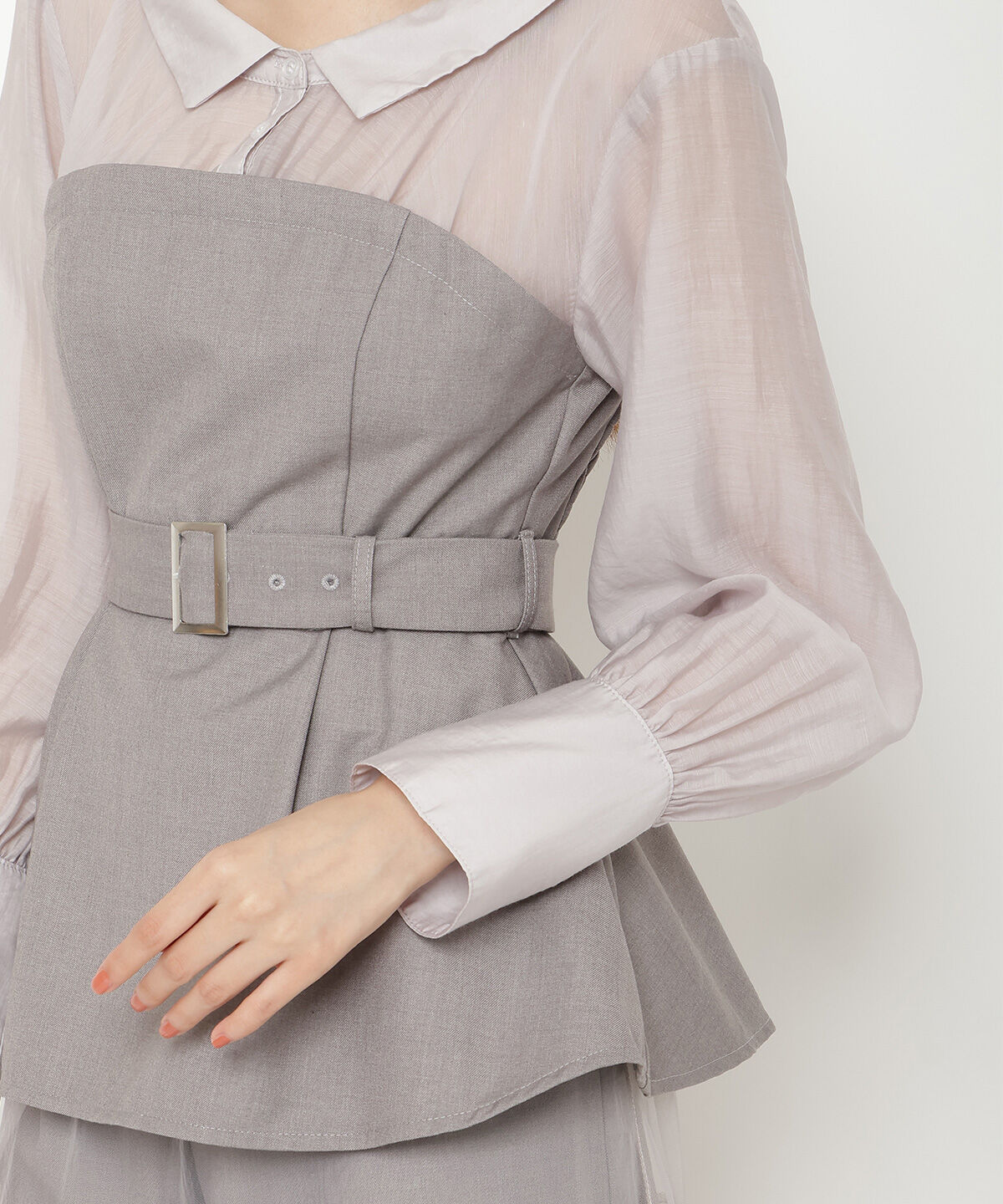 REDYAZEL「シャツドッキングベアワンピース」|ワンピース|